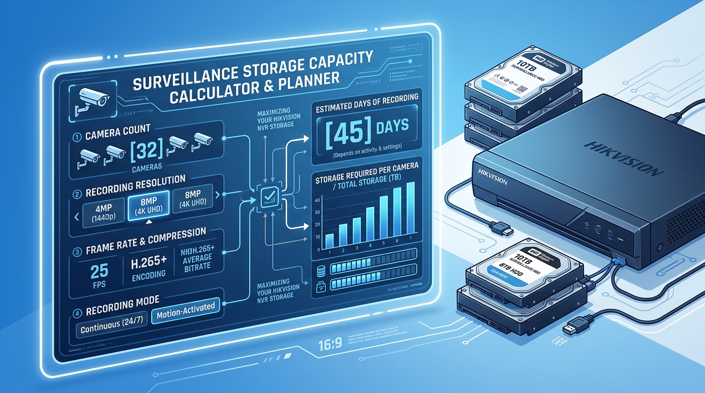 防犯カメラの録画容量計算方法：HDDサイズとコスト最適化のポイント