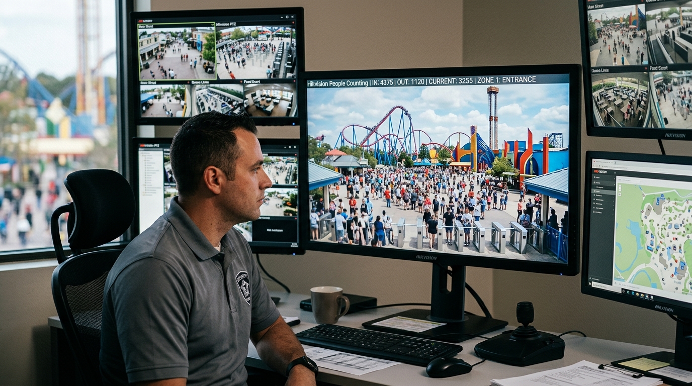 テーマパーク・観光施設の防犯カメラ：混雑管理と安全対策の両立