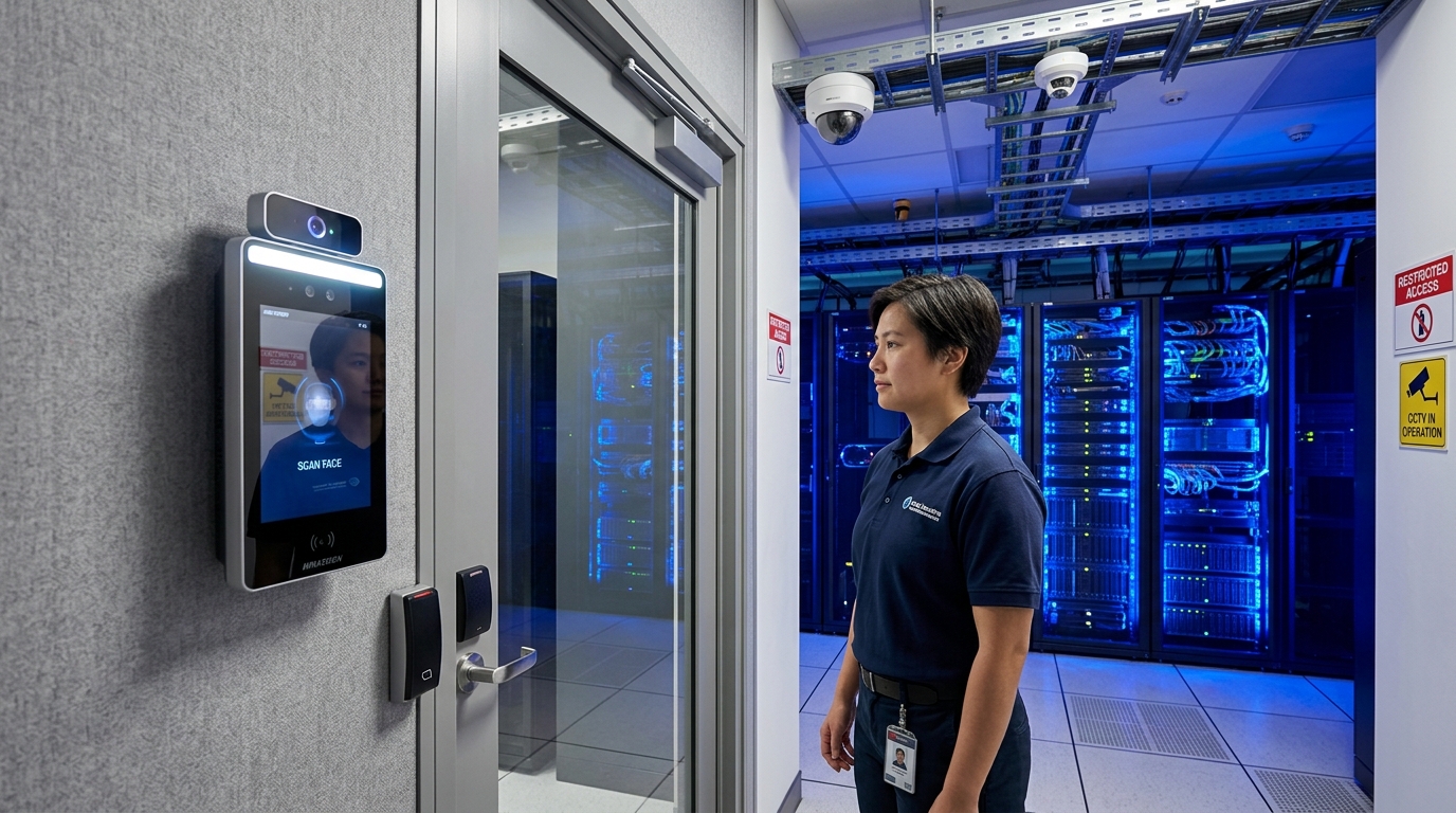 データセンター向けセキュリティ：物理的アクセス管理と24時間映像監視
