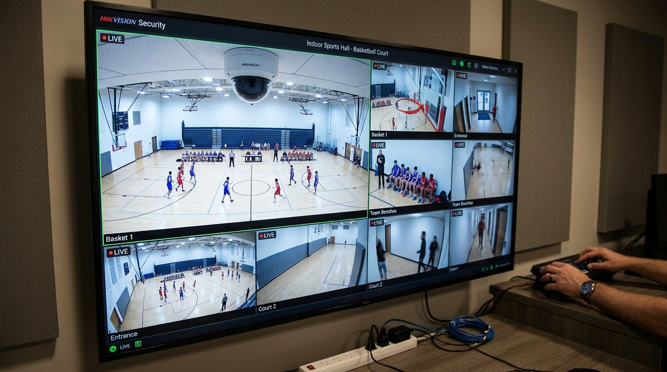 スポーツ施設・体育館の防犯カメラ：競技者の安全管理と施設運営の効率化