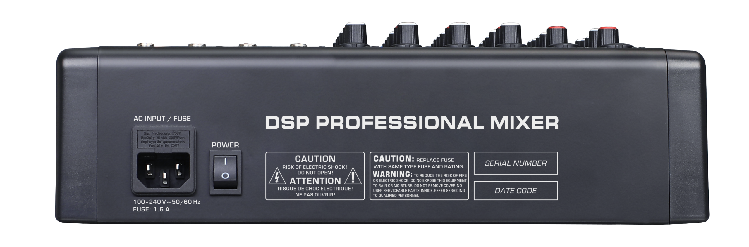 DSPプロフェッショナルミキサー 背面パネル
